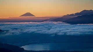 初冬の信州タイムラプス 4K ～絶景！富士と雲海を望む高ボッチ高原  （初冬の信州2018後編・北アルプス展望も）2018年11月 ～ /Japan Time Lapse 4K