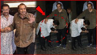 Aamir Khan Touch Dharmendra FEET At Loveyapa Special Screening