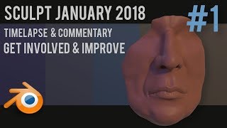 Sculpt January | Day 1 | Lips and nose | Blender