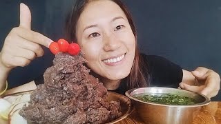 Eating Dhido With Nettle Curry || ढिंडो र सिस्नो Mukbang || Nepali Mukbang || Asmr @Manisa139