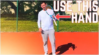 Use Your Off Hand to Change Grips Between Forehand \u0026 Backhand