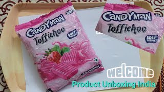 Candyman Toffichoo Strawberry Flavour Soft Toffee Candy Unwrapping 🍬🍓