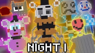 Minecraft FNAF 6 Night 1 - MOLTEN FREDDY \u0026 THE TRASH ANIMATRONICS! (Minecraft FNAF Roleplay)