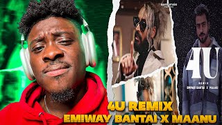 EMIWAY BANTAI X MAANU - 4U REMIX | OFFICIAL MUSIC VIDEO | WHOLE HEARTEDLY (Album) 🇮🇳❤️ REACTION