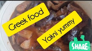 Greek food Yakni ,egg plant with patatas yummy 😋