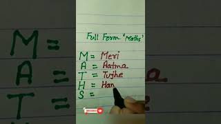 Math Full Form Funny 🤣...#fullform #maths #shorts #youtubeshorts #short #trending #ytshorts#viral