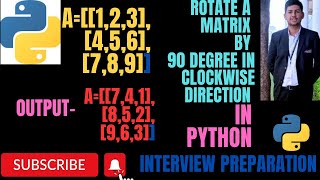 Python Rotate Matrix 90 degrees clockwise || LeetCode 48 || #amazon Interview Question