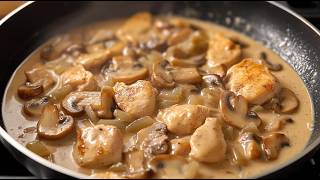 This creamy mushroom sauce turns chicken into something amazing! Try it for yourself!