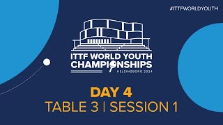 LIVE! | T3 | Day 4 | ITTF World Youth Championships 2024 | Session 1