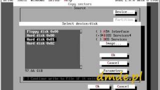 DMDE DOS 2.0.0 Jak wykonać kopię posektorową dysk na dysk