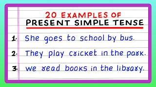 10 EXAMPLES OF PRESENT SIMPLE TENSE | 20 EXAMPLES OF PRESENT SIMPLE TENSE | IN ENGLISH GRAMMAR