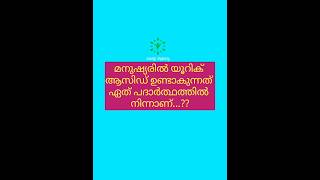 യൂറിക് ആസിഡ് ഉണ്ടാക്കുന്ന പദാർത്ഥം...🫵🏽🫵🏽🫵🏽🫵🏽🫵🏽🫵🏽🫵🏽🫵🏽#shorts #psc #pscgk