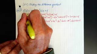 Finding a difference quotient Example #2