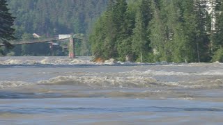 Половодье на реке КАТУНЬ. Очень большой уровень воды.