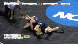 2017 NCAA Wrestling 184lbs: Bo Nickal (Penn State) vs Mitch Sliga (Northwestern)