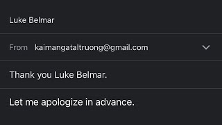 I Emailed Luke Belmar