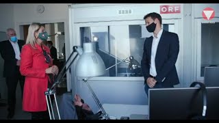 Ministerin Tanner besucht ORF-Ausweichstudio in der Landesverteidigungsakademie