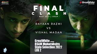 RAYAN RAZMI VS VISHAL MADAN | SENIOR BILLIARDS LEG 2 FINAL