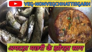 अमटहा मछरी के झोरहा साग॥Spicy Fish Curry॥Veg-NonvegChhattisgarh