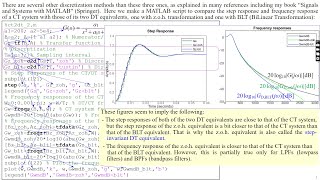Discretization - Continuous-Time to Discrete-Time System Conversion with MATLAB