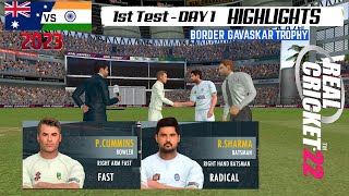Highlights - 1st Test - Day 1 India vs Australia - Border Gavaskar Trophy 2023 - Real Cricket 22