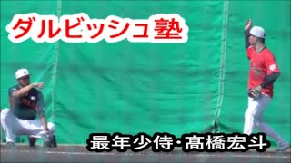 【侍ジャパン】 ダルビッシュ有投手　最年少侍・髙橋宏斗投手にアドバイス　　宮崎強化キャンプ2日目　2023年2月18日