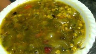 Dal with Purslane leaves - Gangavalli kura Pappu-Gangavayala kura