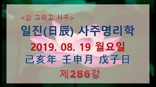 일진(日辰) 사주명리학_제286강_2019년 08월 19일(기해년 임신월 무자일)_무토 신월생 무자일주