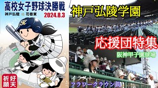 神戸弘陵学園高校  女子野球部員とマーチングバンドの応援特集  阪神甲子園球場 女子硬式野球全国大会決勝対花巻東 2024.08.03