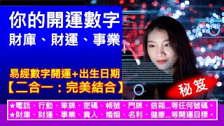 手機號碼、車牌號碼、其他號碼【您的~開運數字｜財庫、財運、事業】二合一：易經數字開運+出生日期=完美結合