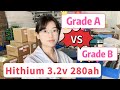 Hithium 280ah lifepo4 battery Grade A and Grade B comparison