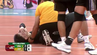 Ybañez CARRIED OUT after right foot injury | UAAP Season 87 Men’s Volleyball Tournament