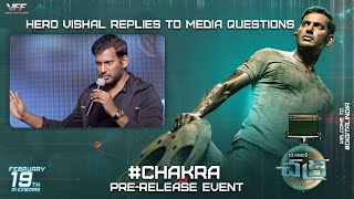 Hero Vishal Replies To Media Questions | Vishal Chakra Movie Pre Release Event | Vishal Film Factory