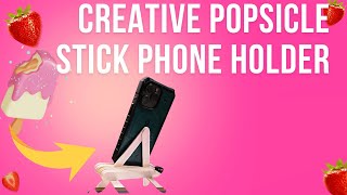 DIY Phone Stand from Popsicle Sticks   Easy \u0026 Creative | Stick Crafts #27