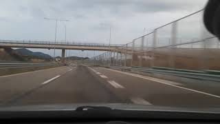 Drive at North Macedonia new highway stage E75 - A1 / 3x Timelapse