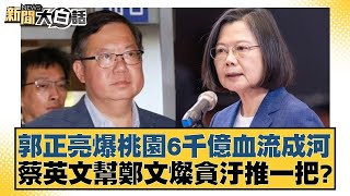 郭正亮爆桃園6千億血流成河 蔡英文幫鄭文燦貪汙推一把？ 新聞大白話 20240717