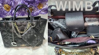 WHAT'S IN MY BAG COACH MAGGIE LARGE TOTE SIGNATURE EMBOSS LEATHER #coach #wimb