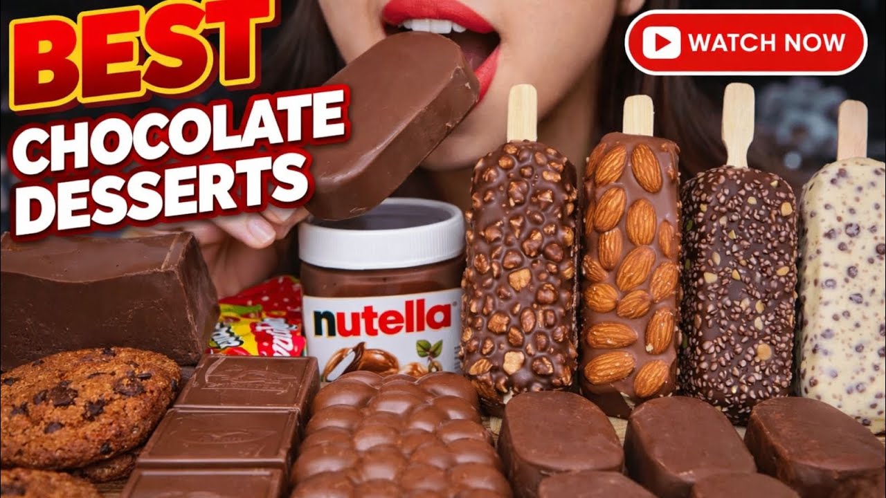 Asmr Mukbang Chocolate Party Icecream Dubai Chocolate Mochi