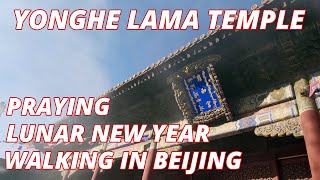 Praying for Lunar New Year 2023: Walking Yonghe Lama Temple Part 1 | Ambient Sounds [4K HDR] 🐇