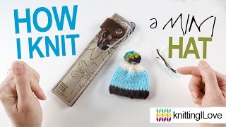 How to knit a MINI HAT & make a POMPOM TUTORIAL - FREE KNITTING PATTERN | knitti