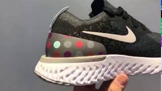 Nike Epic React Flyknit iD Black And Grey Dots Running Shoes AJ7283-996