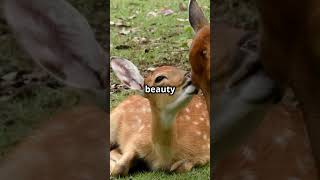 A Beautiful Bond: Baby Deer and Bunny 🦌🐇