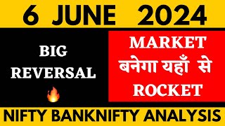NIFTY PREDICTION FOR TOMORROW & BANKNIFTY ANALYSIS FOR 6 JUNE 2024 | MARKET ANALYSIS FOR TOMORROW