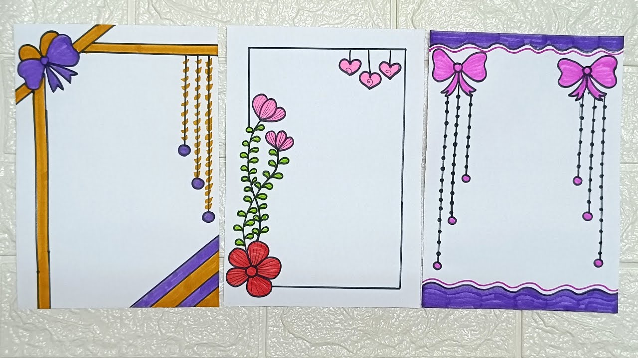 3 Easy Border Design For Project Front Page Border Design For File