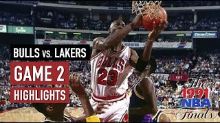 Throwback NBA Finals 1991. Chicago Bulls vs LA Lakers Game 2 - The Move Jordan 33 Full Highlights HD
