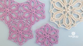 Encaje Flor de Hexágono 🏵 Patrón de Crochet