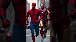 Iron Man vs. Spider-Man in a running race! Who wins?#ironman#spiderman #SuperheroRace#marvel #shorts