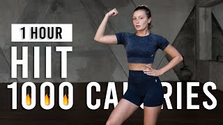 BURN 1000 CALORIES With This 1 Hour Cardio HIIT Workout | Full Body HIIT For Weight Loss