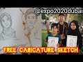 freebies in expo 2020 Dubai | take free caricature sketch | free gifts @expo2020 #Dubaiexpo2021 #UAE