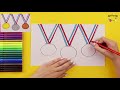 how to draw gold silver bronze medals olympic games paris 2024